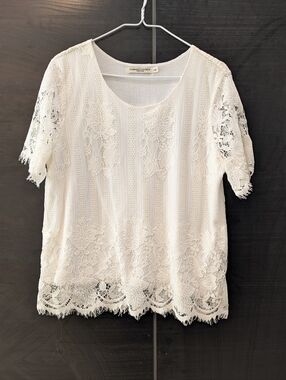 Chance or Fate Cream Lace Short Sleeve Blouse